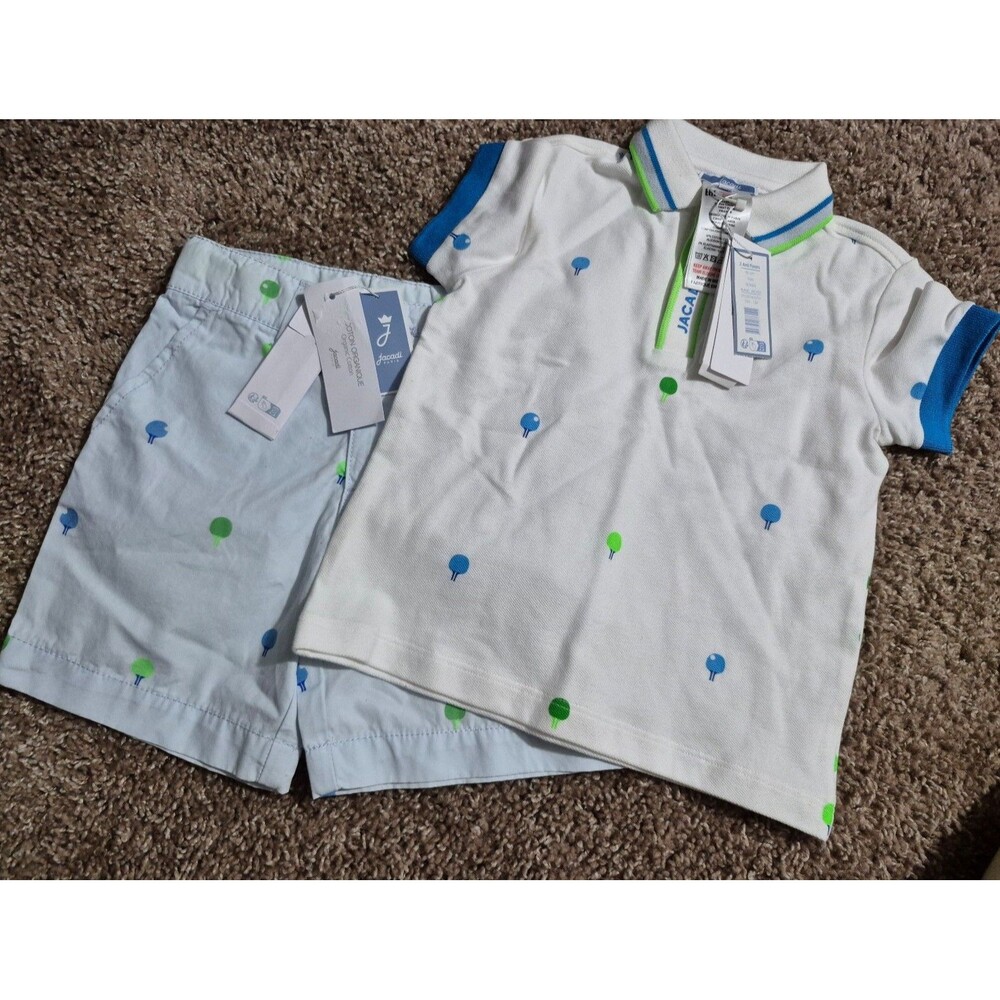 Jacadi Paris boys outfit shirt & shorta summer size 3T nwt